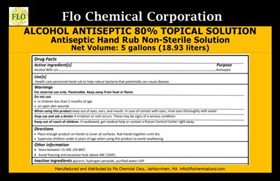 Label For 5 Gallon Pail (Sanitizer Product Label)